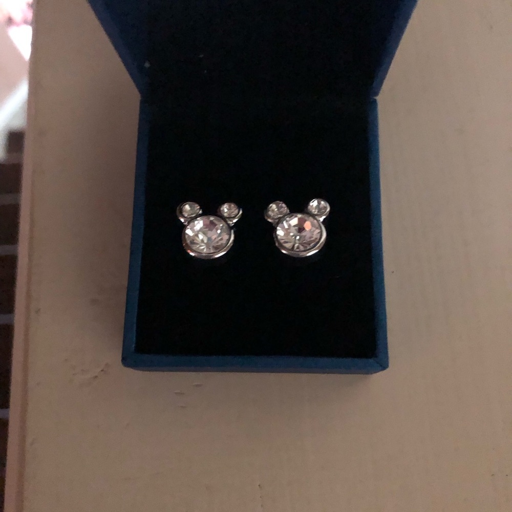 Earrings; Stud; Faux Diamonds; Alloy Plated - Picture 1 of 8